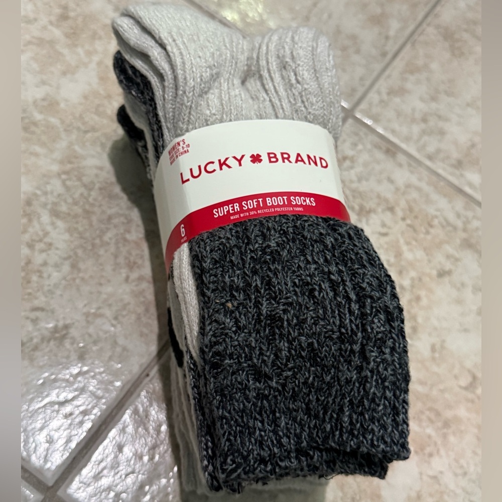 Lucky Brand Socks Women's Super Soft Boot Socks 6 Pairs Size 5-10
